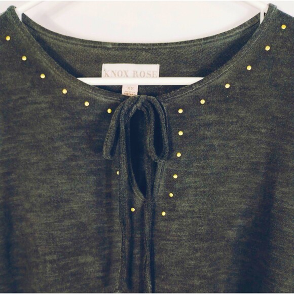 Knox Rose Top Women's XS Long Sleeve Tiered Baby Doll Distressed Boho Hippie - Picture 3 of 11